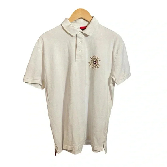 Tommy Hilfiger Other - Tommy Hilfiger Men's Polo Shirt Collar Embroidered Icon Round Logo Pique White L